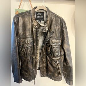 Men’s lucky brand leather jacket. Medium.